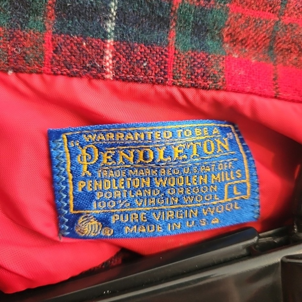 Vintage Pendleton Flannel Shirt Men's Size Large 70s Virgin Wool Red READ DESC - Picture 4 of 8